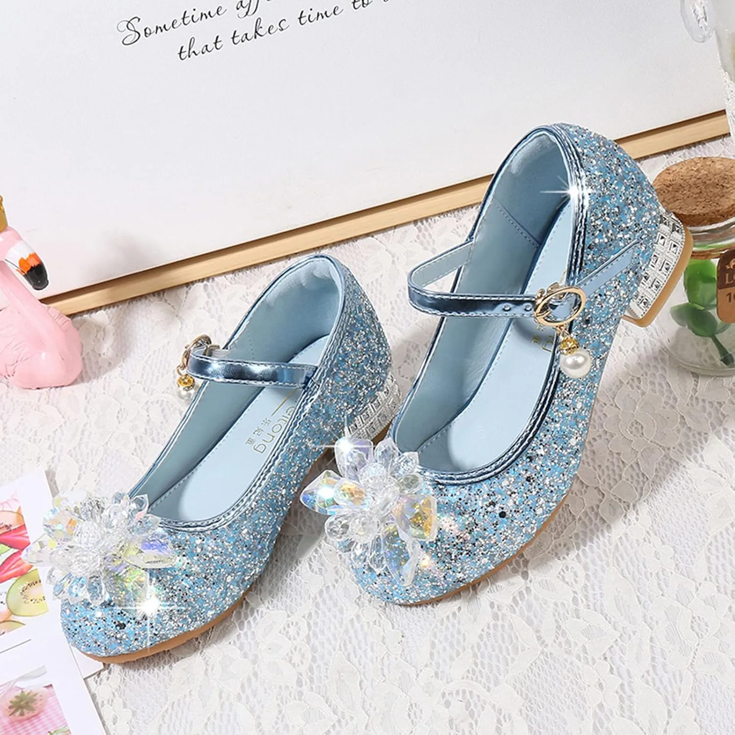 7 Toddler Girl Slippers Toddler Little Kid Girls Dress Pumps Glitter Sequins Toddler Girls Kitty Slippers