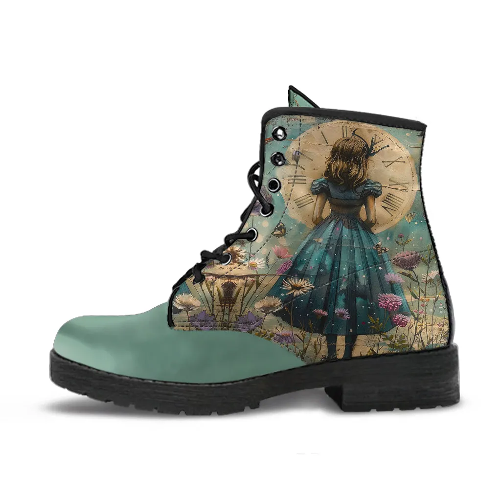 Alice in Wonderland Women's Vegan Leather Boots