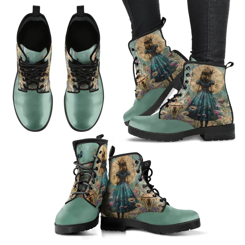 Alice in Wonderland Women's Vegan Leather Boots