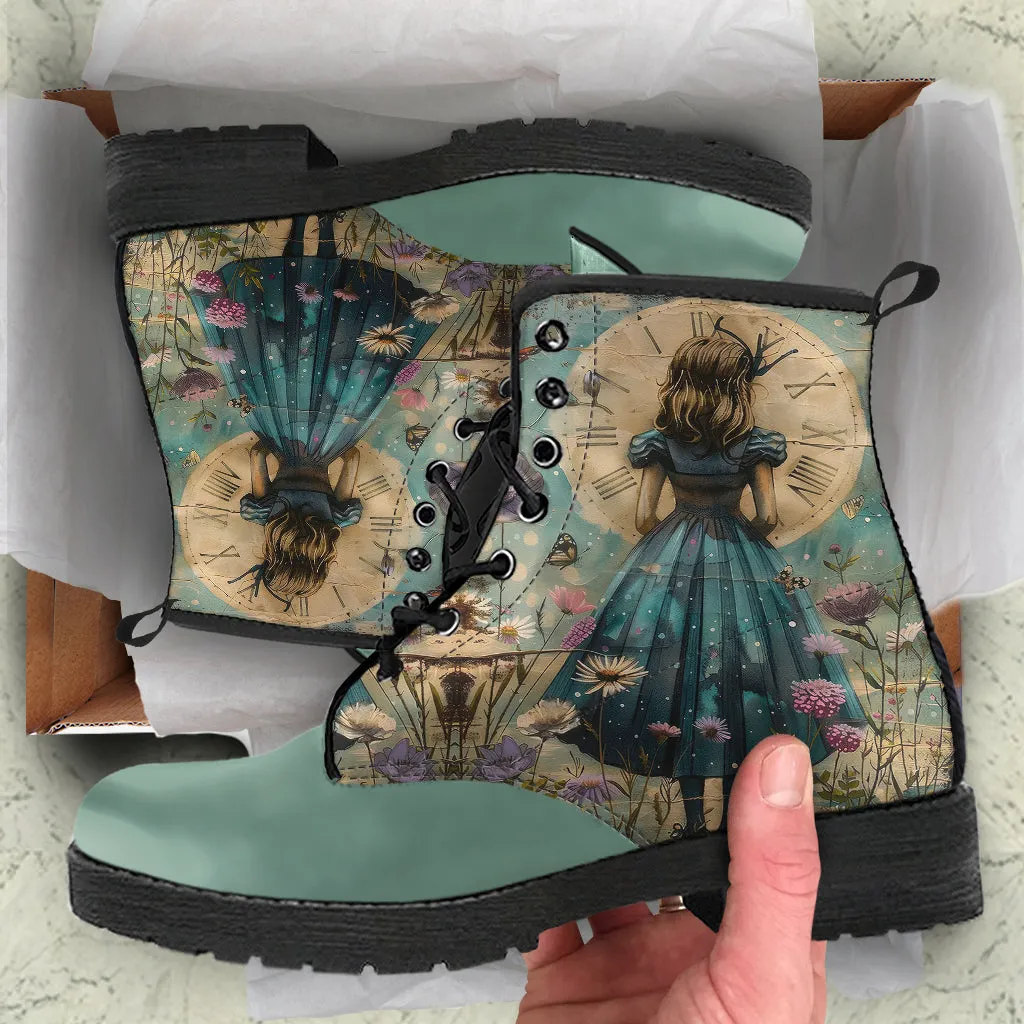 Alice in Wonderland Women's Vegan Leather Boots