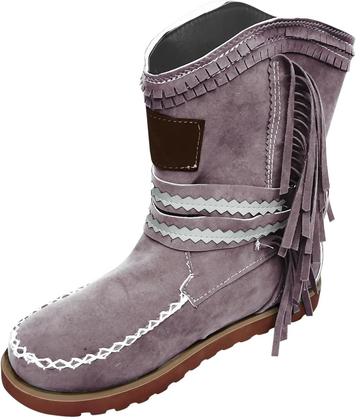 Ankle Boots For Women Tassel Flat Cowboy Boots Suede Buckle Wedge Cowgirl Western Ankle Booties Ankle Bootie