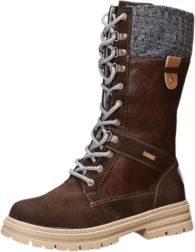 Autumn and Winter New Boots Fashion Style Lace Up Middle Sleeve Wool Mouth Thick Heel Women's Boots Boot Spats Men