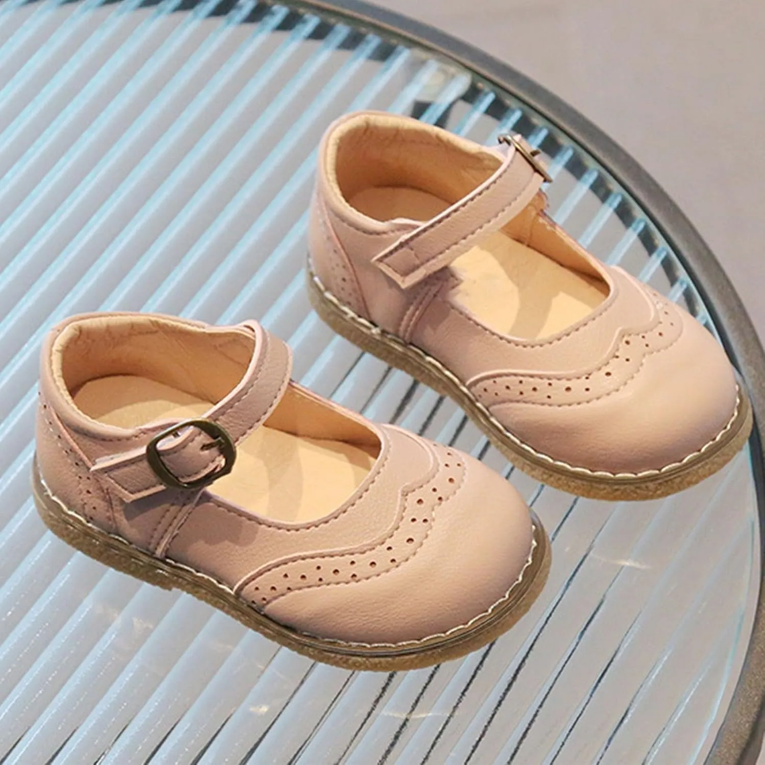 Baby Toddler Flower Dress Shoes Girls Mary Jane Ballet Flats Flower Soft Sole Shoes School Party Wedding Shoes