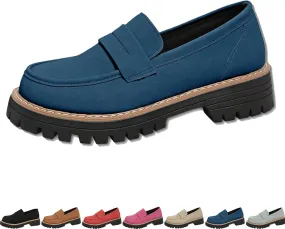Bootara Loafers Women, Chunky Loafers Women, Slip On Work Flats for Business & Casual