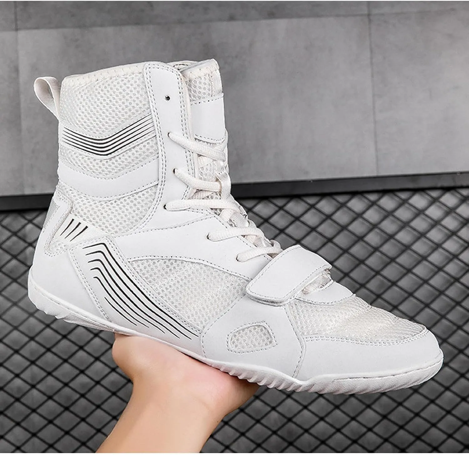 Boxing Shoes Men's Wrestling Shoes Breathable Indoor Fitness Combat Boxers Trainer Boxing Shoes, Anti Slip Wear-resistant Martial Arts Boots