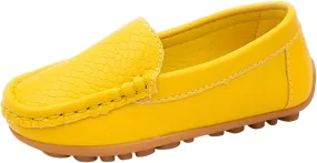 Boys Girls Loafer Shoes Soft Synthetic Leather Slip On Moccasin Flat Boat Dress Shoes Toddler Infant Platform