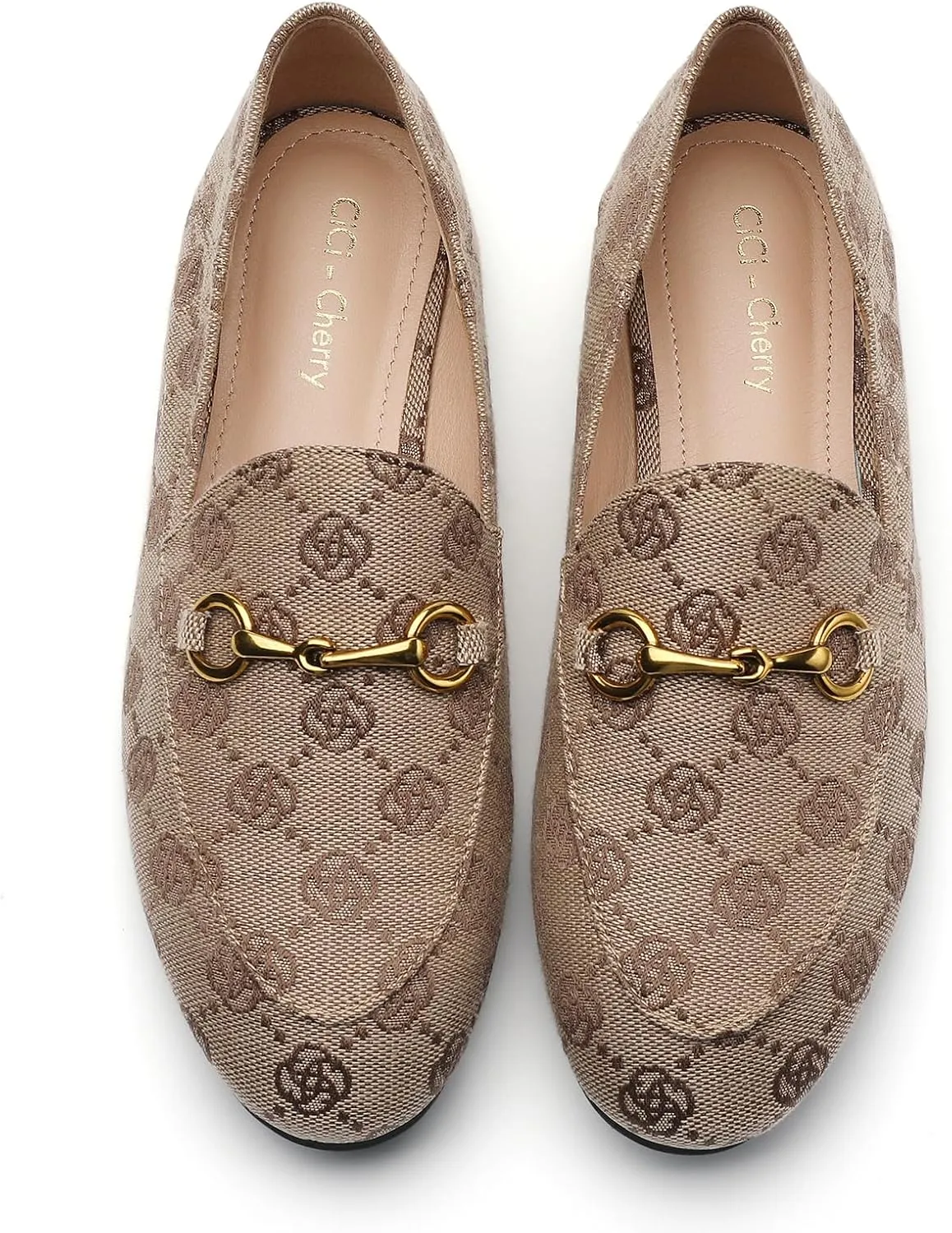 Casual Buckle Loafers for Women Work Flats Round Toe Business Backless Ballet Flats Metal Dcor Driving Slip on