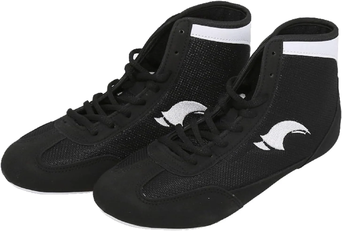Children's Boxing Shoes High Top Training Sneakers Non-Slip Breathable Wrestling Shoes Girls Boys (x-Black, 4 Big Kids)