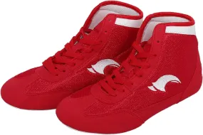 Children's Boxing Shoes High Top Training Sneakers Non-Slip Breathable Wrestling Shoes Girls Boys (x-Red, 1.5 Big Kids)