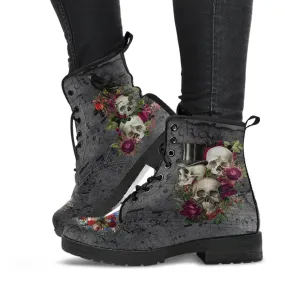 Combat Boots - Goth Shoes #22 | Vegan Leather Lace Up Boots Women, Custom Shoes