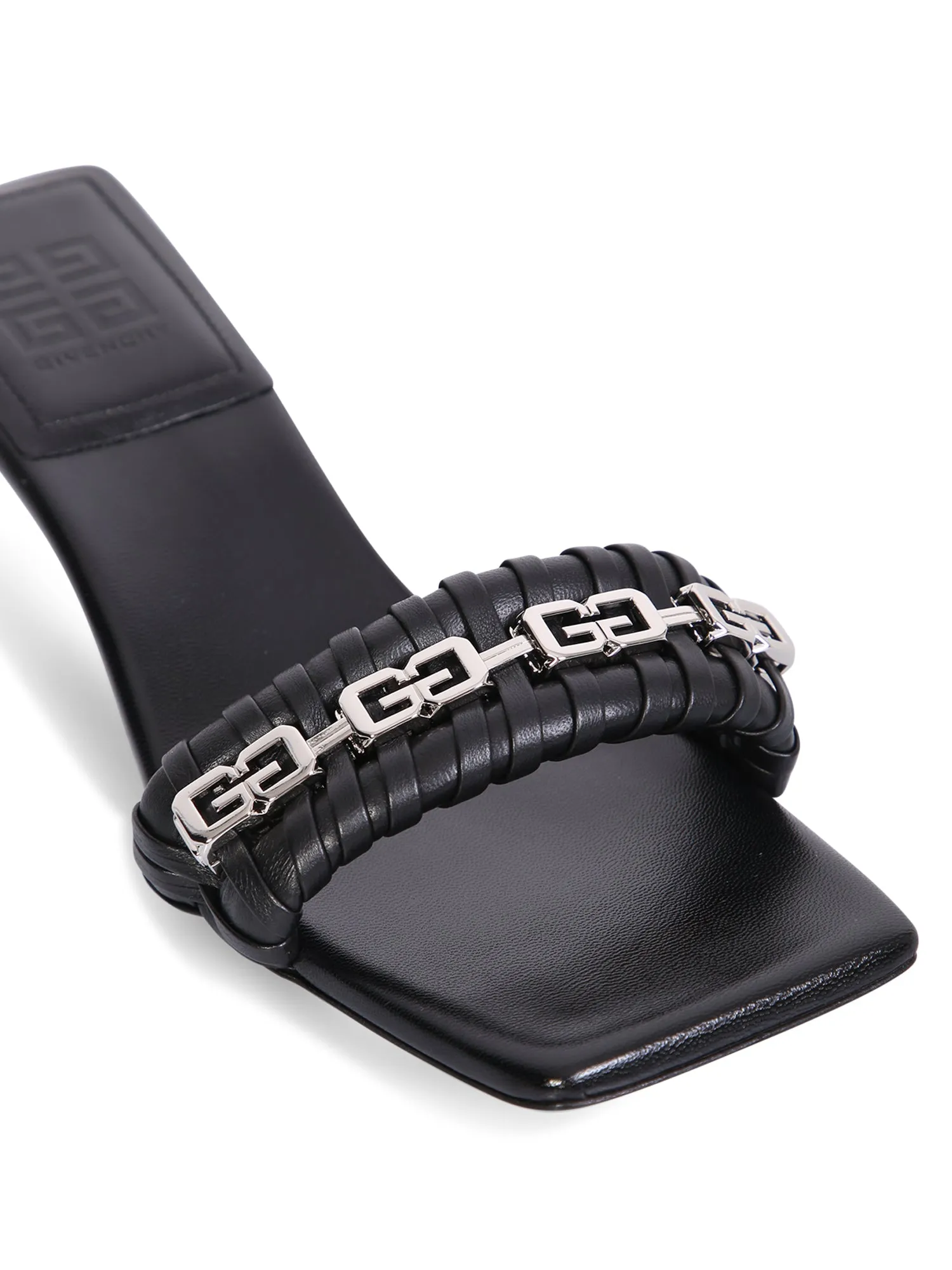 G Woven sandals black