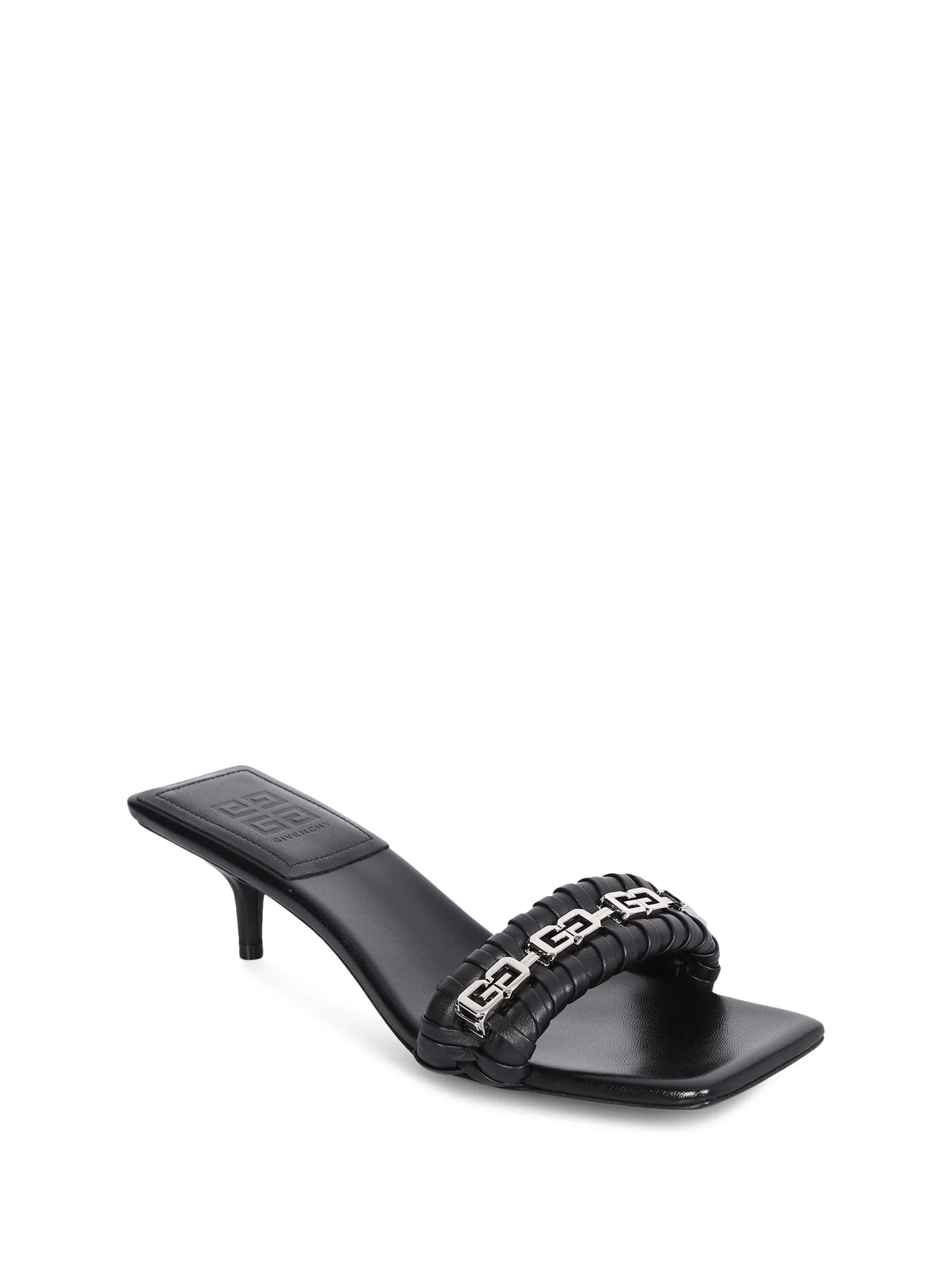 G Woven sandals black