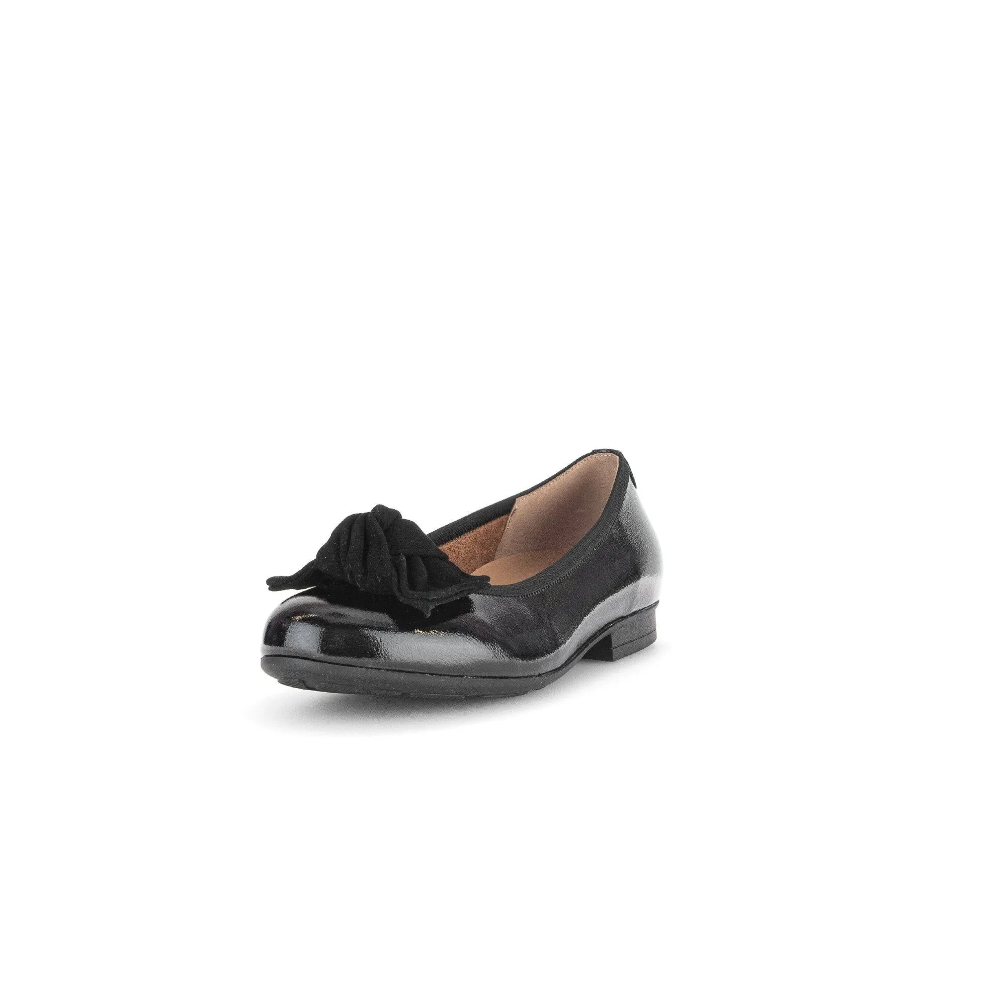 Gabor Picnic 52.462.97 Ladies Black Wide Leather Slip On Shoes