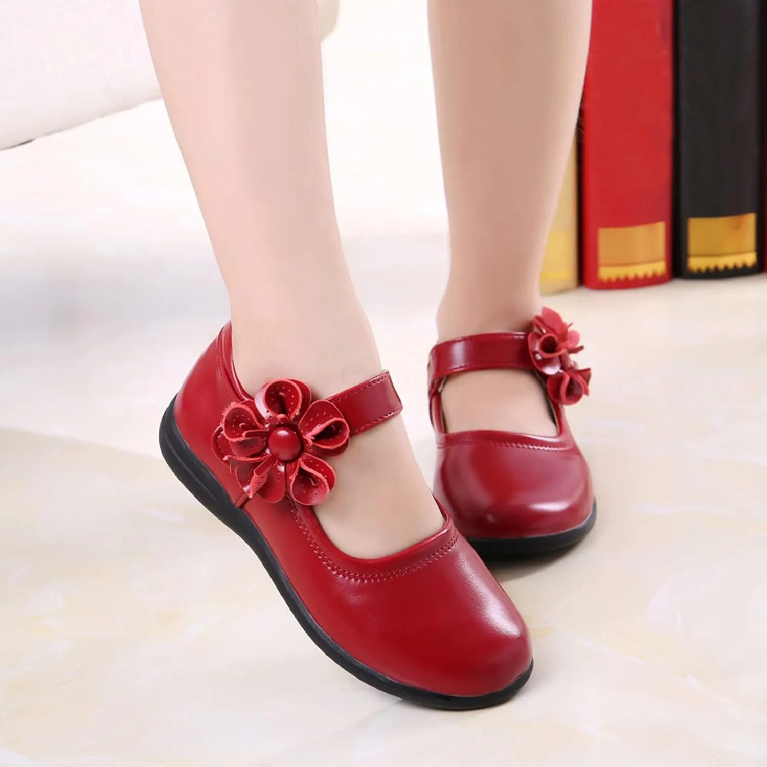 Girls Dress Shoes Toddler Girls Mary Jane School Uniform Shoes Flower Girl Ballet Flats for Wedding Party