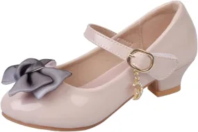 Girls Mary Jane Dress Shoes Bows Flower Girl Wedding School Low Heels Toddler Little Kids Pump Shoes
