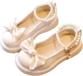 Girls Shoes Platform Toddler Girls Dress Shoes Cute Bowknot Pearls Mary Jane Flower Girls Mary Jane Shoes for Girls