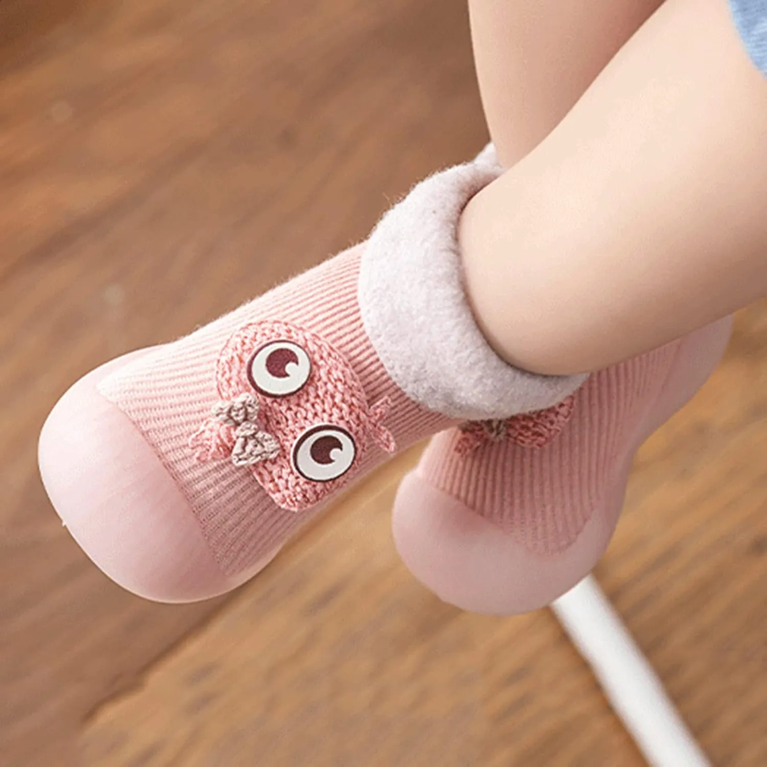 Girls Water Shoes, Kids Toddler Baby Boys Girls Solid Warm Knit Soft Sole Rubber Shoes Socks Slipper Stocking
