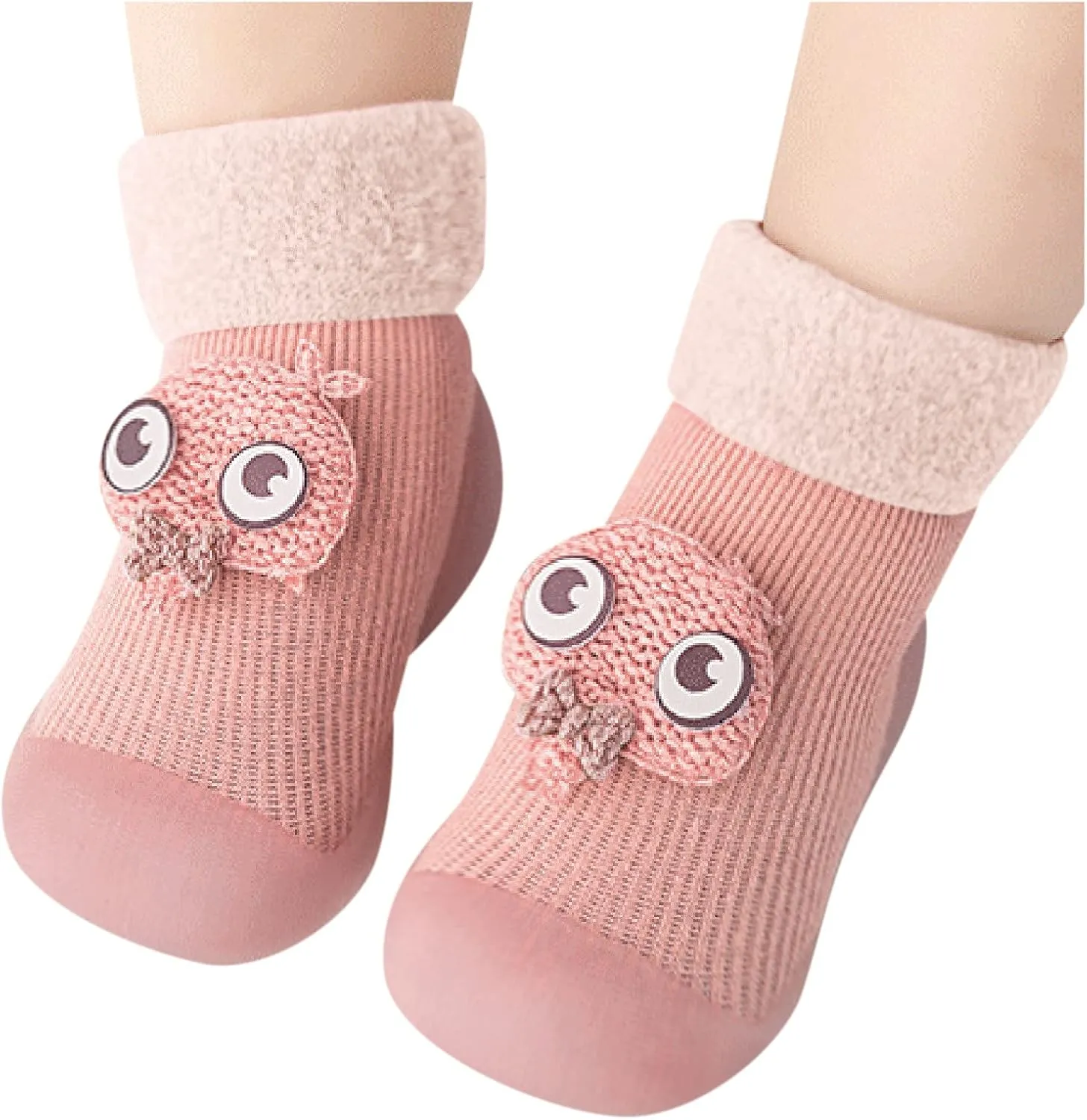 Girls Water Shoes, Kids Toddler Baby Boys Girls Solid Warm Knit Soft Sole Rubber Shoes Socks Slipper Stocking
