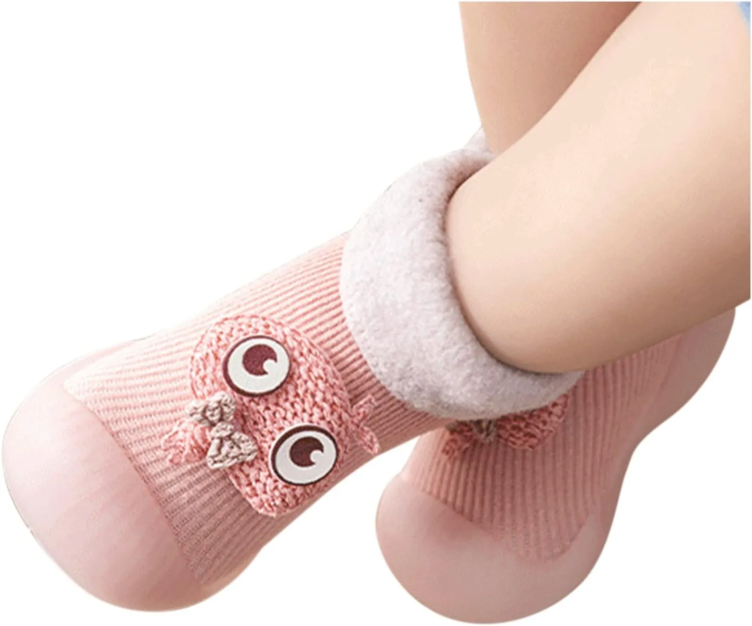Girls Water Shoes, Kids Toddler Baby Boys Girls Solid Warm Knit Soft Sole Rubber Shoes Socks Slipper Stocking