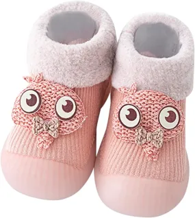 Girls Water Shoes, Kids Toddler Baby Boys Girls Solid Warm Knit Soft Sole Rubber Shoes Socks Slipper Stocking