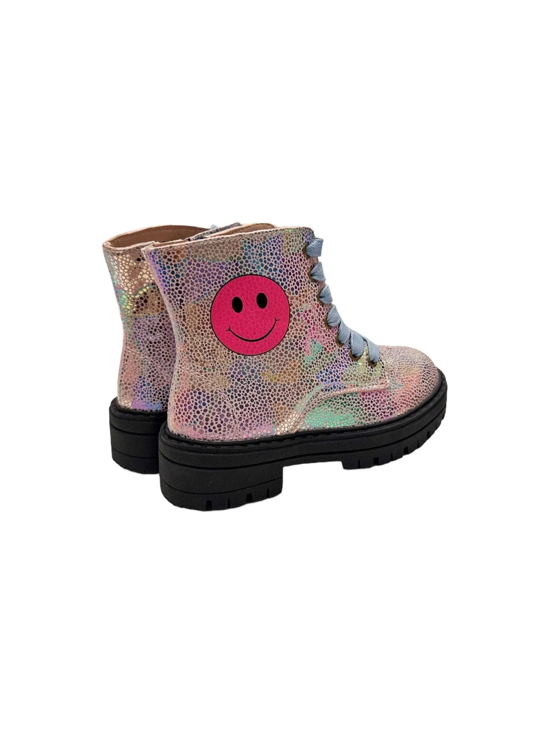 Happy Rainbow Emoji Combat Boots