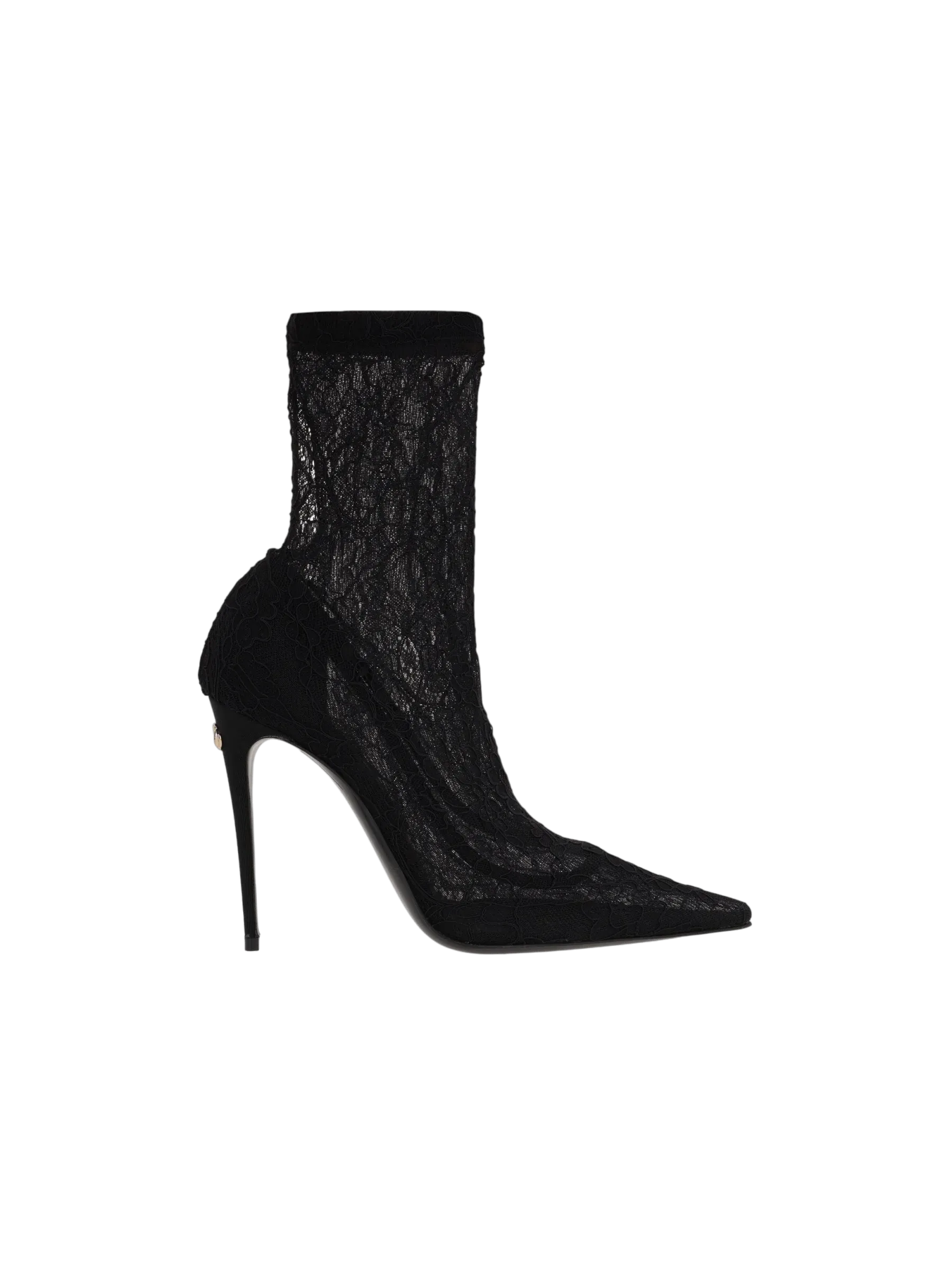 Lace Pattern Leather Ankle Boots