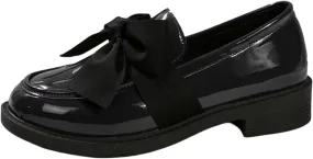 Loafers for Women Slip on Penny Loafer Dressy Business Shoes Casual Work Shoes Fashion Comfy Loafers with Bowknot