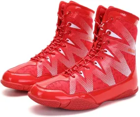 Men Womenboxing Shoes, Leather Squat Shoes Unisex Wrestling Shoes Comfortable Boxers Trainer Breathable Fighting Gym Shoes