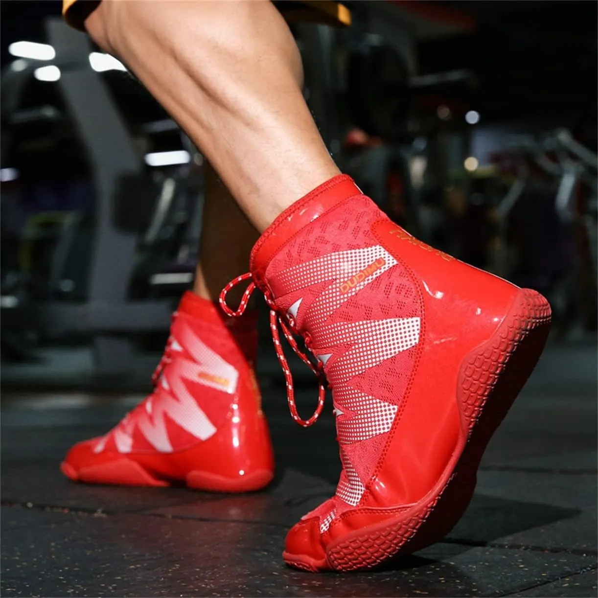 Men Womenboxing Shoes, Leather Squat Shoes Unisex Wrestling Shoes Comfortable Boxers Trainer Breathable Fighting Gym Shoes