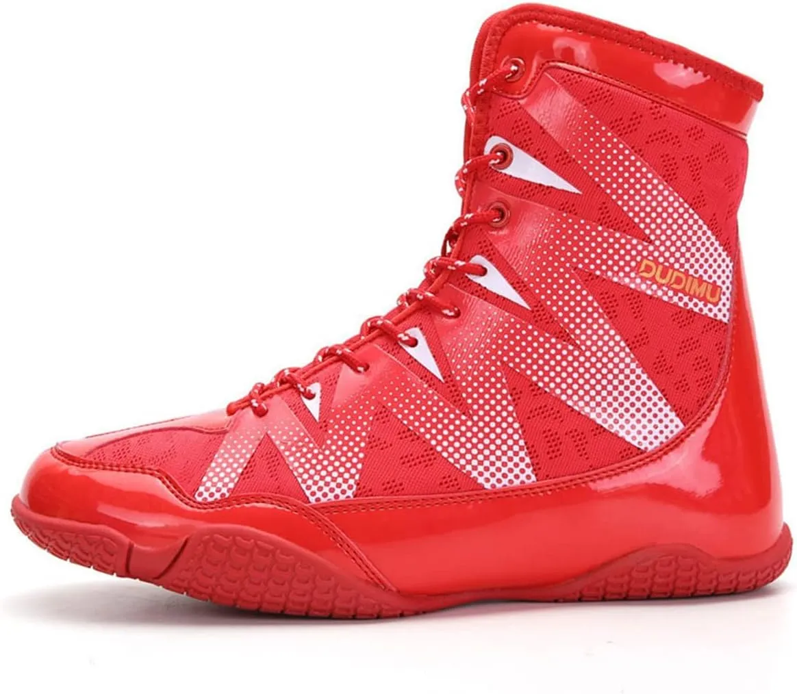 Men Womenboxing Shoes, Leather Squat Shoes Unisex Wrestling Shoes Comfortable Boxers Trainer Breathable Fighting Gym Shoes