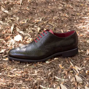 Men's Full Brogue Leather Shoes Wide Plus Size Red Black 2366
