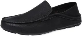 Men's Loafers Round Toe Solid Color Slip-On Shoes - Anti-Slip, Flexible, Apron Toe for Casual and Wedding Wear