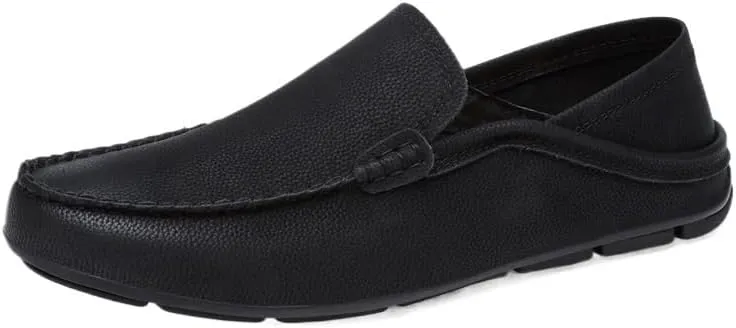 Men's Loafers Round Toe Solid Color Slip-On Shoes - Anti-Slip, Flexible, Apron Toe for Casual and Wedding Wear