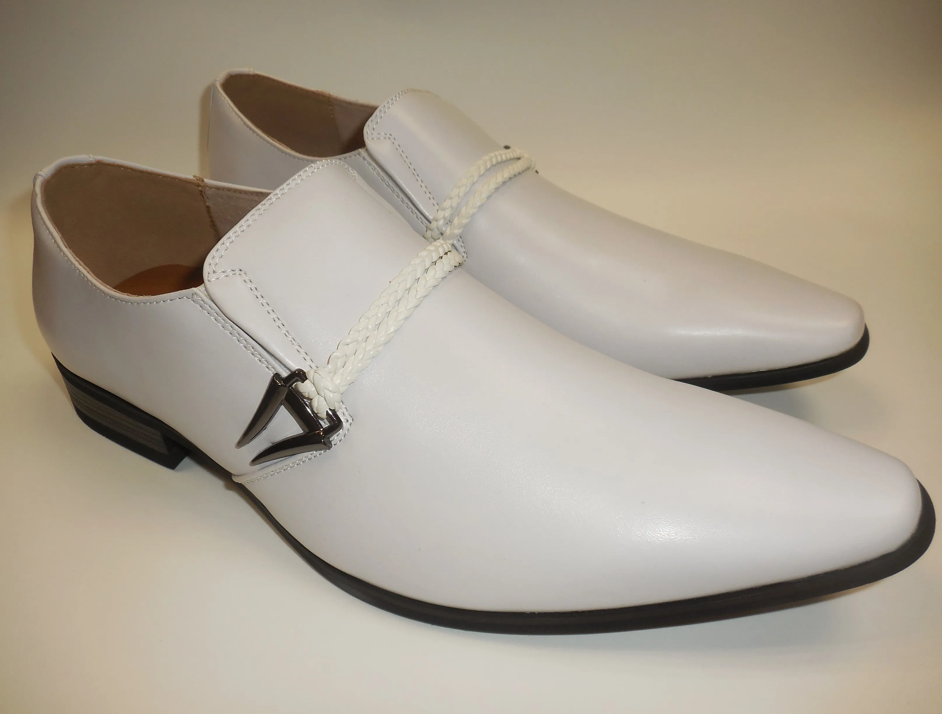 Mens Smooth Summer White Dressy Slip On Loafers Dress Shoes Majestic S 98105