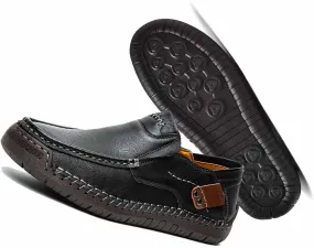 MSYINGL Men's Casual Leather Slip on Shoes,Breathable Comfortable Walking Shoes,Office Driving Shoes Slip-On Flats