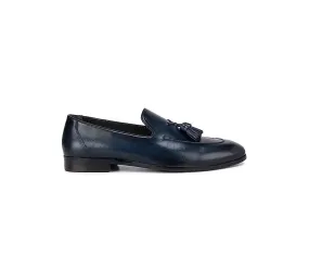 Navy Blue Loafers With Tassels