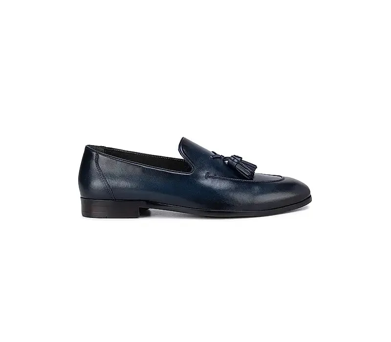 Navy Blue Loafers With Tassels