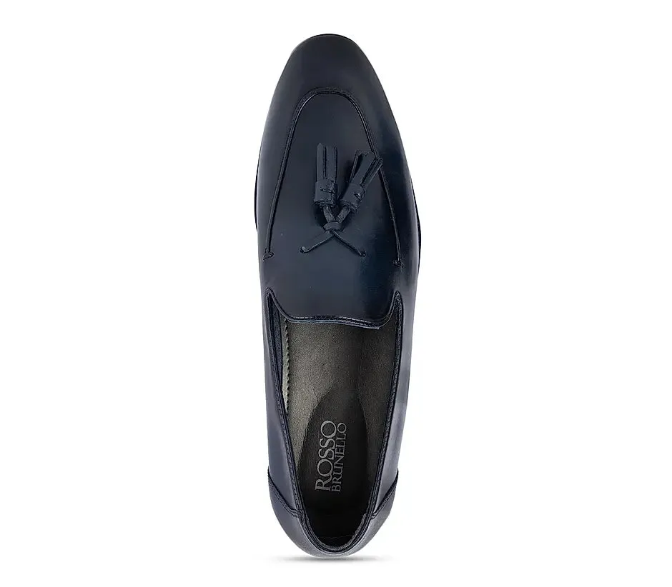 Navy Blue Loafers With Tassels