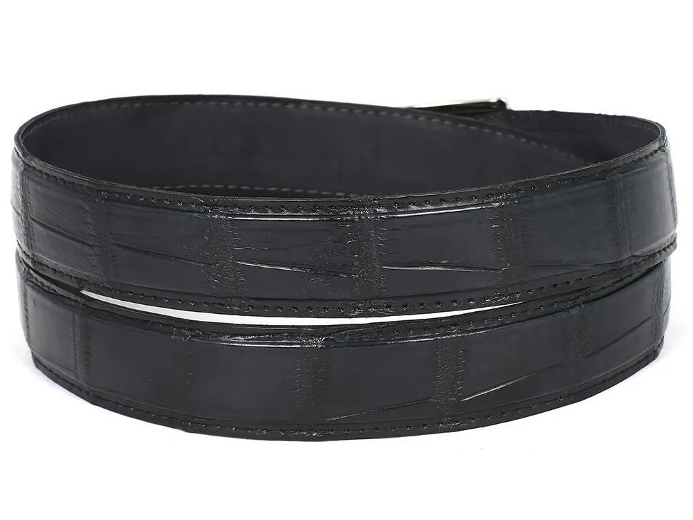 Paul Parkman Men's Genuine Crocodile Belt, Black