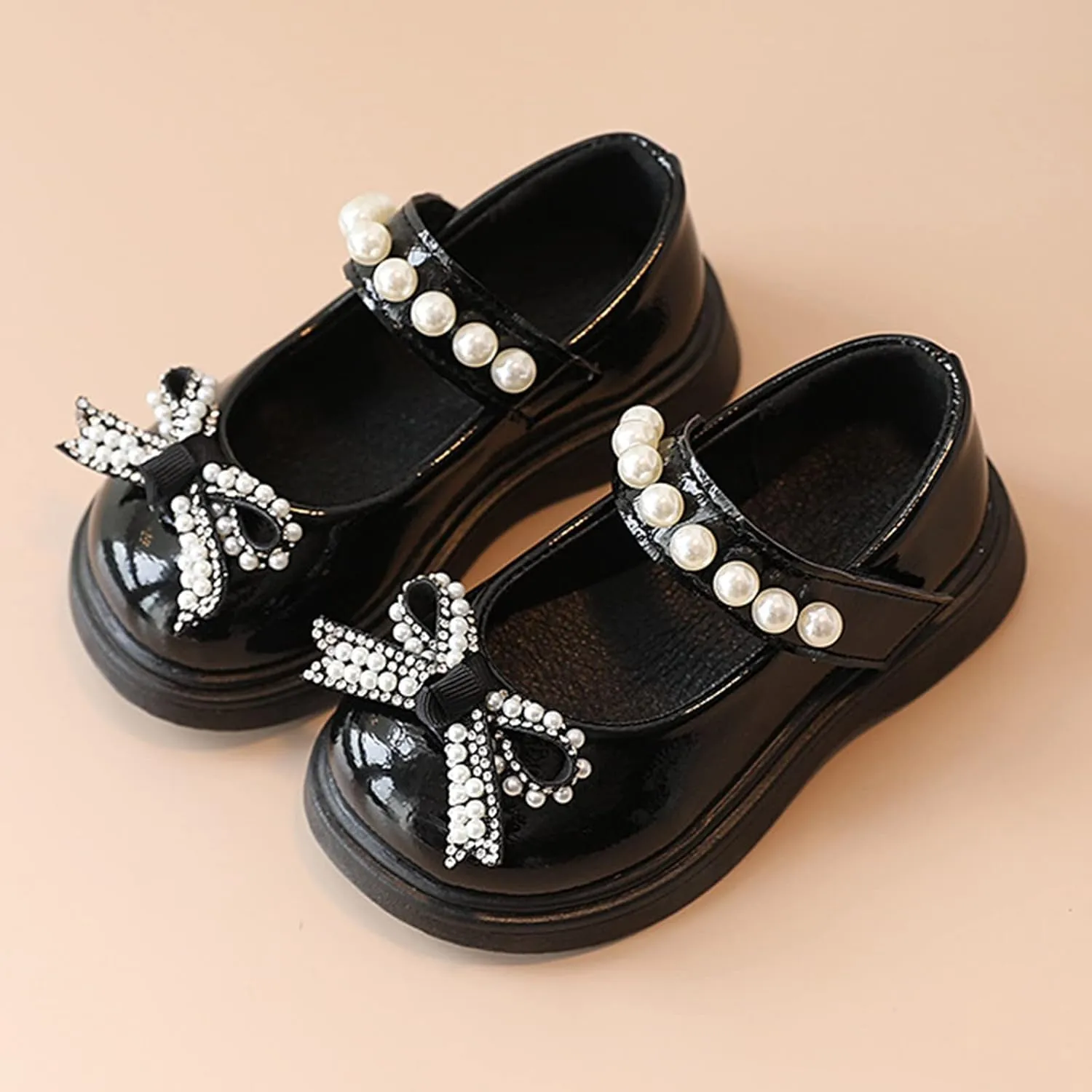 Sandals for Big Girls Size 5 Girls Sandals Children Shoes Pearl Bow Tie Hook Puppy Slippers for Toddler Girls