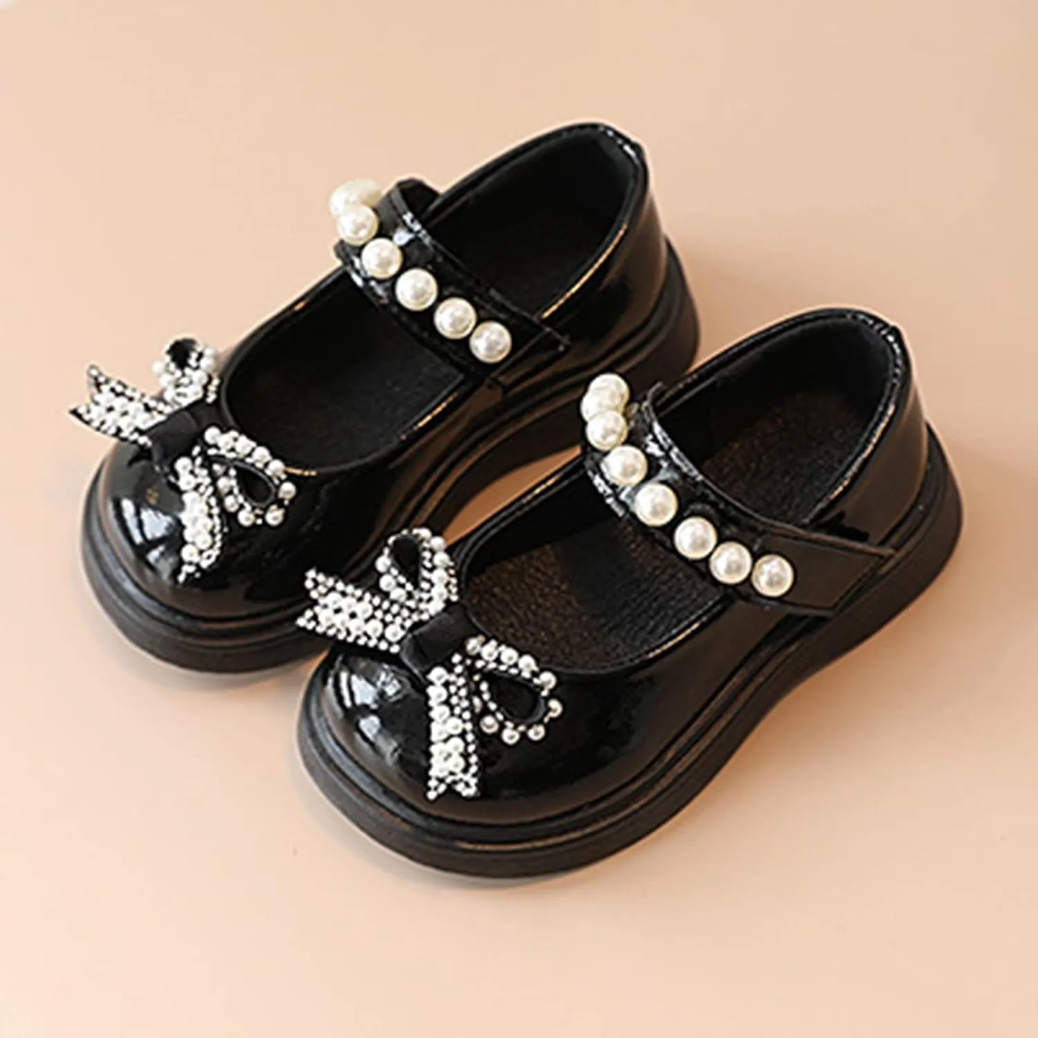 Sandals for Big Girls Size 5 Girls Sandals Children Shoes Pearl Bow Tie Hook Puppy Slippers for Toddler Girls