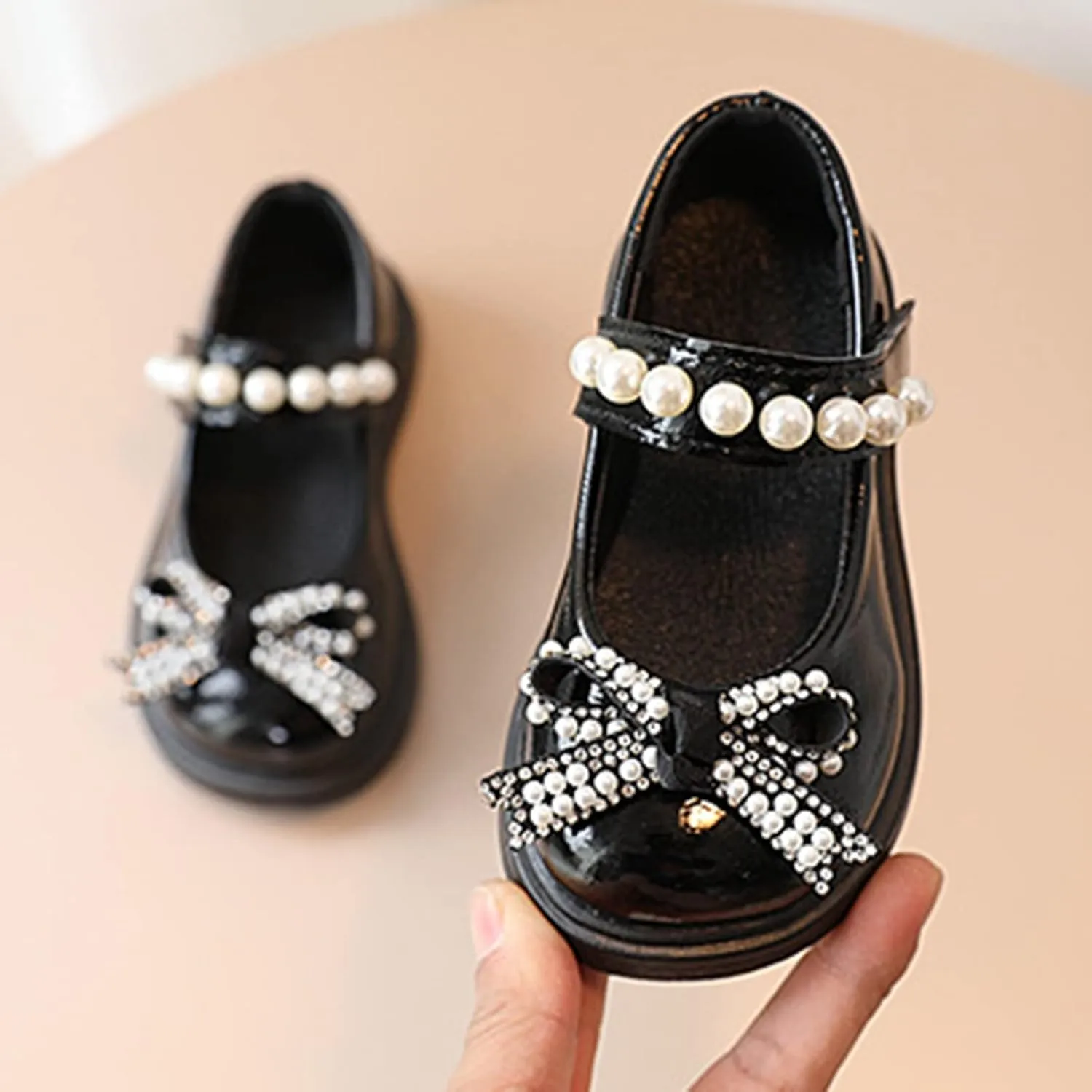 Sandals for Big Girls Size 5 Girls Sandals Children Shoes Pearl Bow Tie Hook Puppy Slippers for Toddler Girls