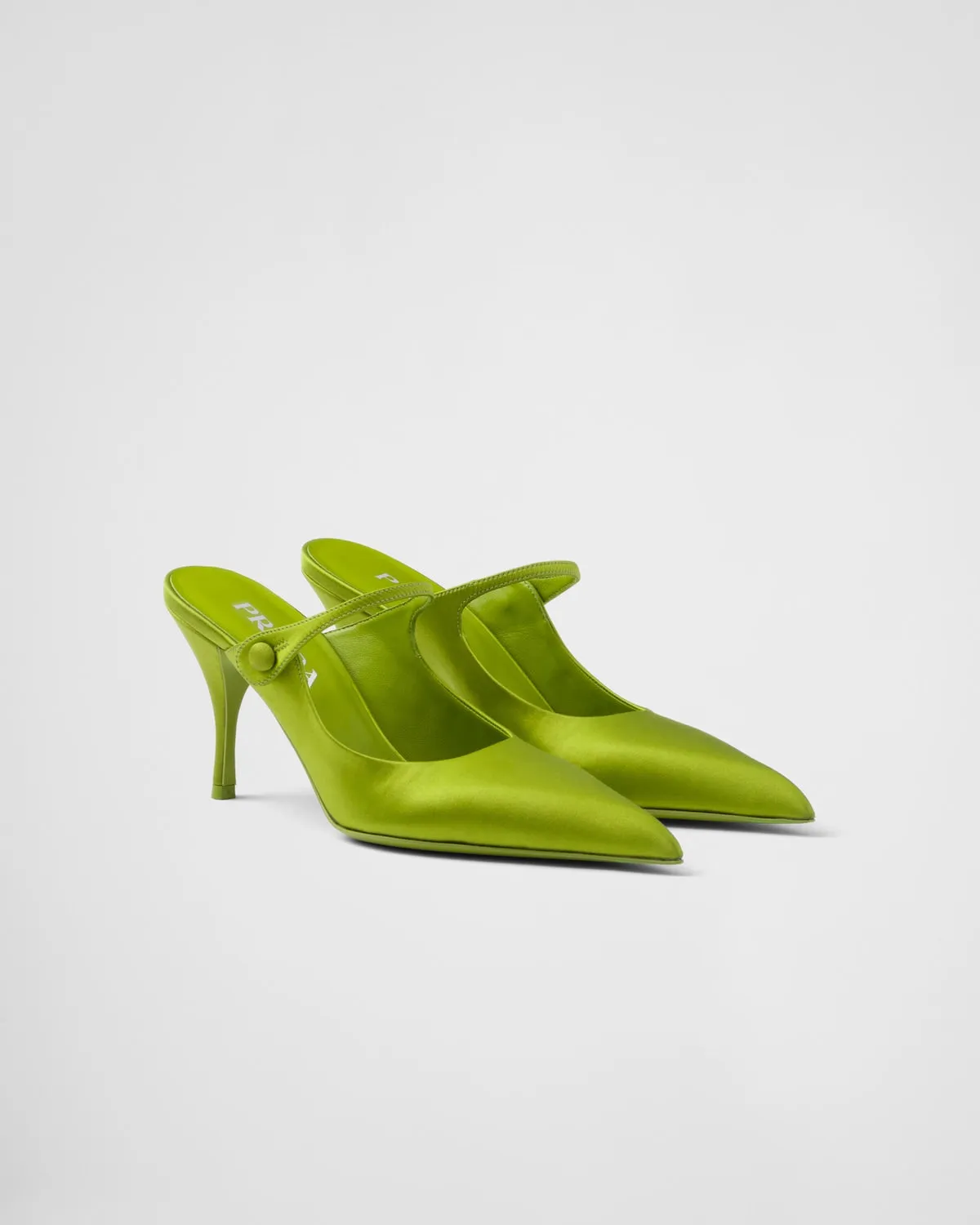 Satin High-Heeled Mules