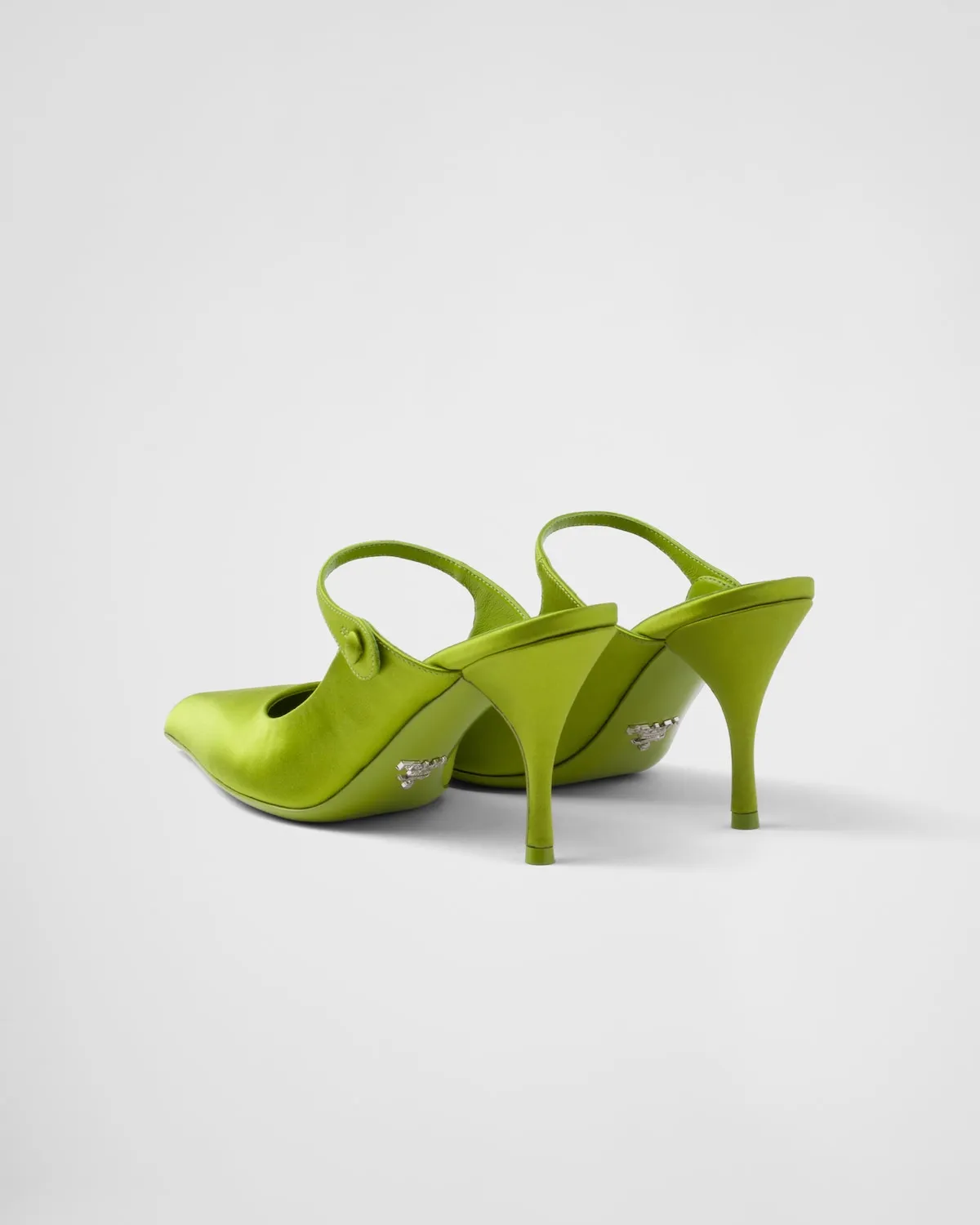Satin High-Heeled Mules