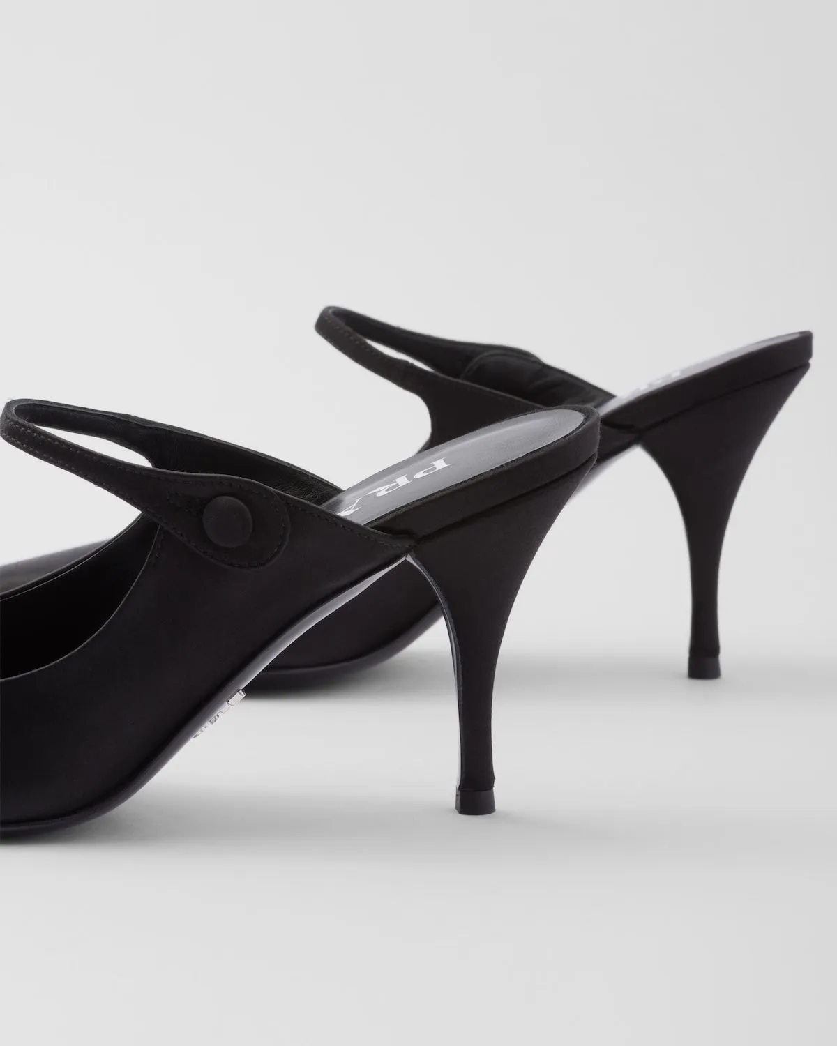 Satin High-Heeled Mules