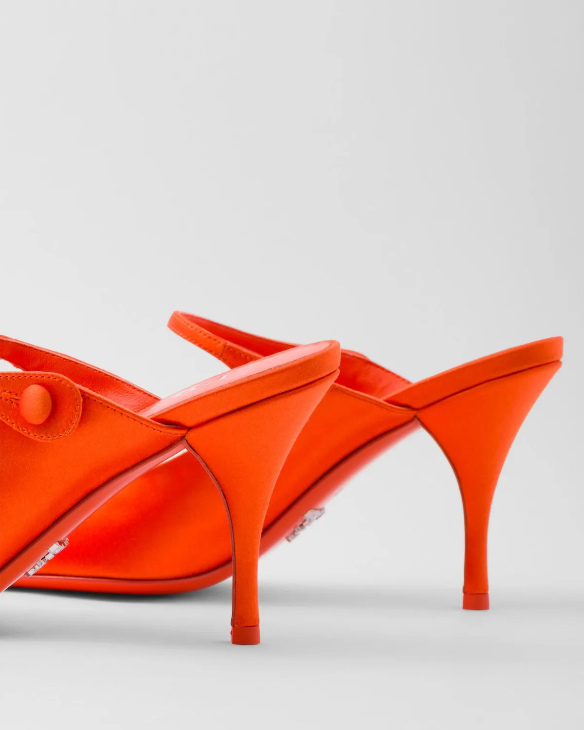 Satin High-Heeled Mules