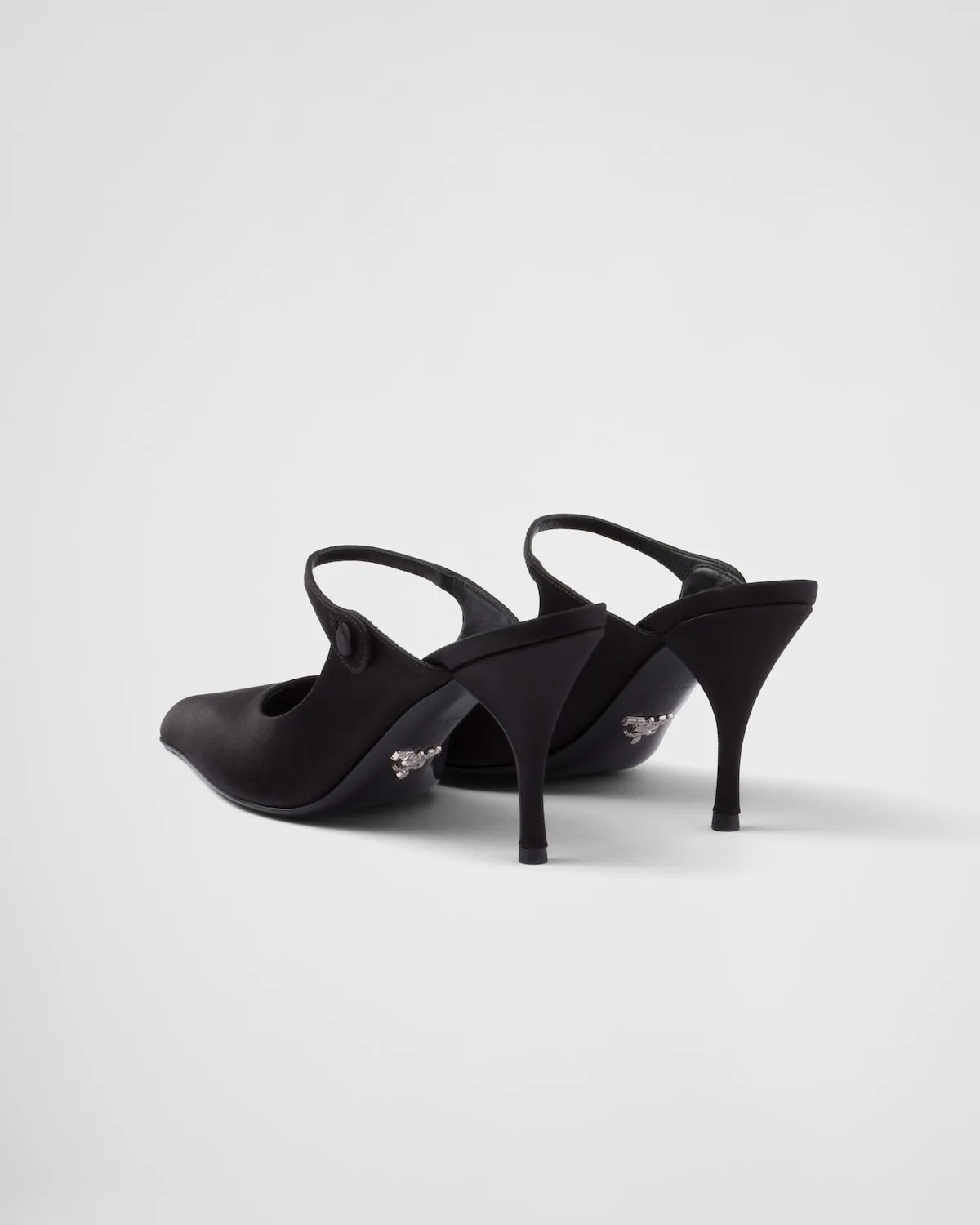Satin High-Heeled Mules