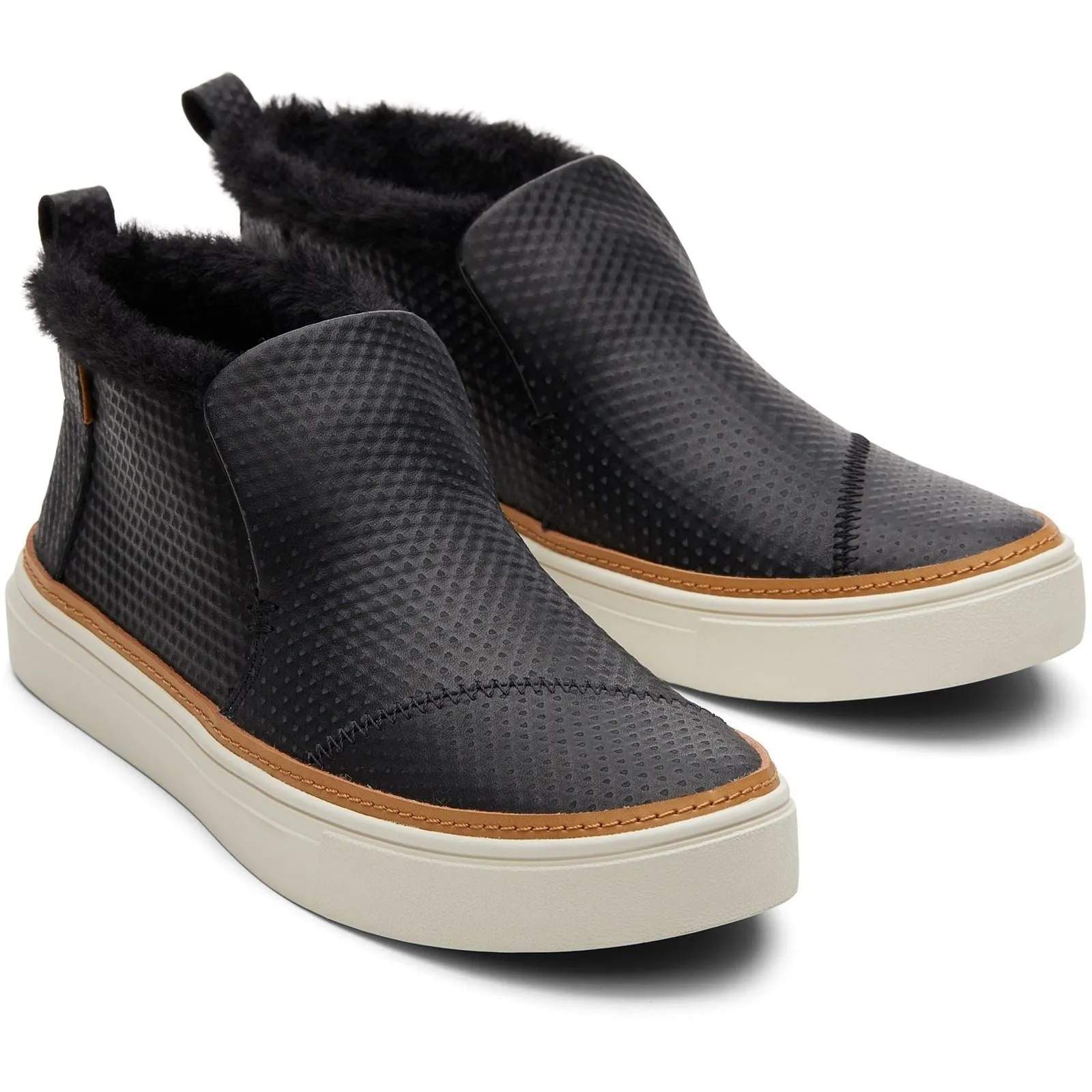 TOMS Paxton Black 90% Cow Leather 10% Synthetic  Female Ladies Ankle Boots