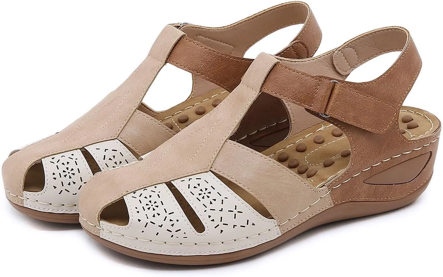Women's Causal Closed Toe Wedges Sandals Summer Comfortable Ankle Strap Beach Dressy Sandal Water Ladies Slides