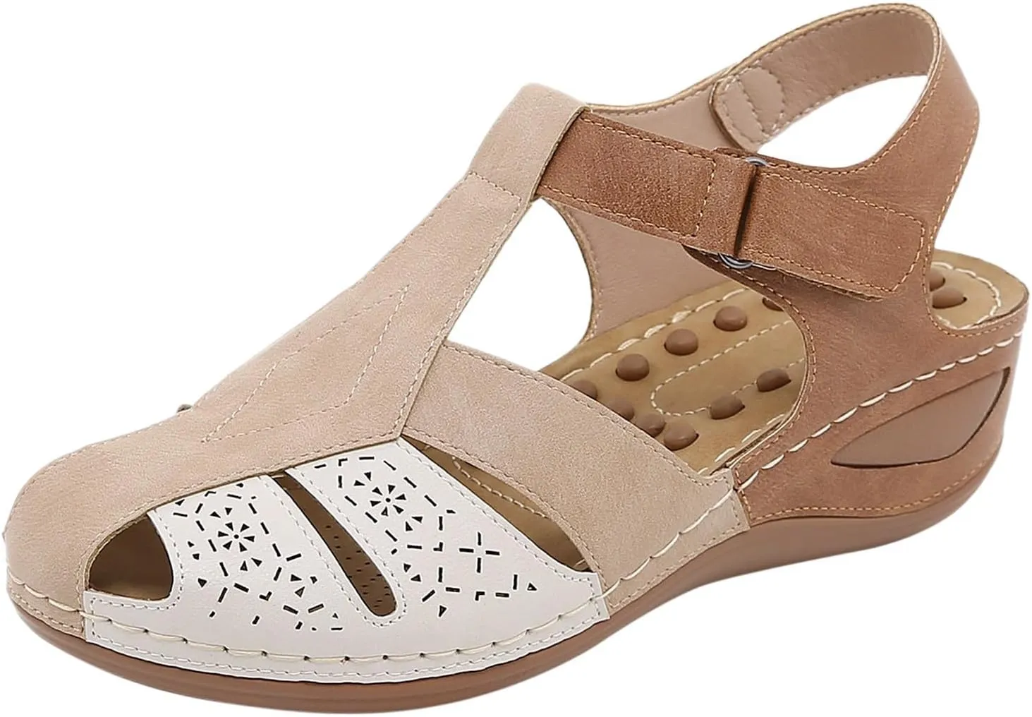 Women's Causal Closed Toe Wedges Sandals Summer Comfortable Ankle Strap Beach Dressy Sandal Water Ladies Slides